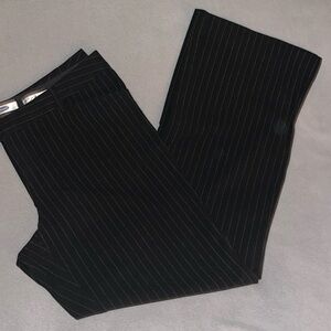 Women’s pants; black with gray pinstripes